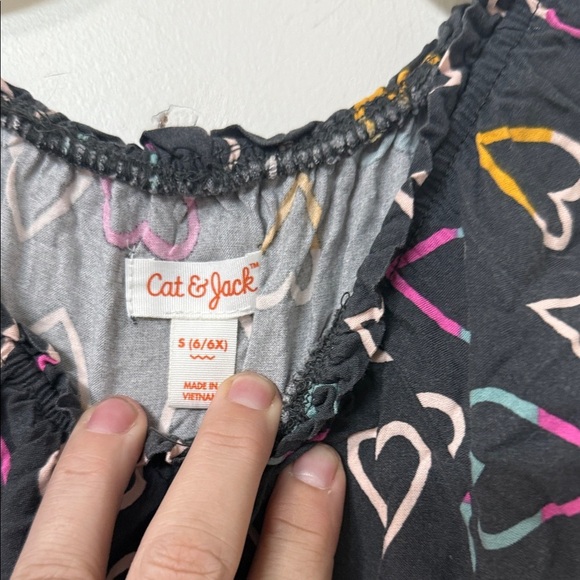 Cat & Jack Black Dress with Multicolor Hearts - Picture 2 of 2